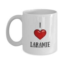 I Love Laramie Mug - American States Cities and Towns Coffee Mugs - Novelty Heart Ceramic Cup (11oz White)