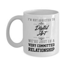 Digital Art Mug - We're Just in A Very Committed Relationship - Funny Novelty Ceramic Coffee & Tea Cup Cool Gifts for Men Or Women with Gift Box