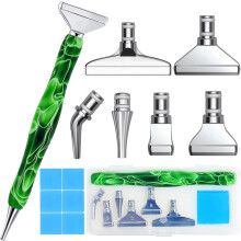 14pcs Diamond Art Accessories and Tools Ergonomic Diamond Art Pens Exquisite Metal Diamond Painting Pen Tips and 6 Glue Clay,Comfort Grip, Diamond Pa
