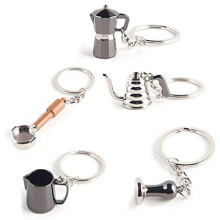Jojomino 5PCS Barista Coffee Tamper Espresso Portafilter Moka Pitcher Keyring Portable Coffee Accessories Gift