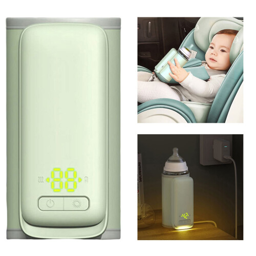 USB Rechargeable Baby Bottle Warmer with Digital Temperature Display, Precise Control, 8000mAh 1