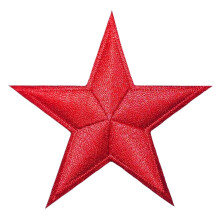 Papapatch Star Sign Symbol Rank Shape Badge DIY Sew on Iron on Embroidered Applique Patch - Red (Iron-Star-RED)