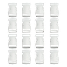 Marsrut 20PCS Adjustable Quick Side Release Plastic Buckles for Pet Cloth Repair, Luggage Backpack, Straps, White, Normal