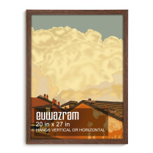euwazram Solid Wood 20x27 Frame - Single Frame, Rustic Walnut 20 x 27 Poster Frame for Artwork, Puzzles, Photos and Movie Posters Picture Frames