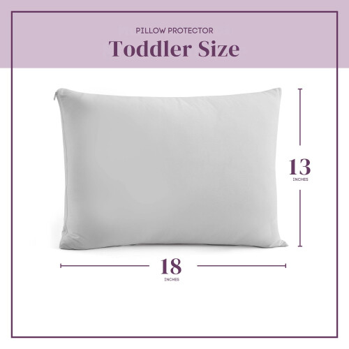 Circles Home, 100% Cotton Zippered Pillow Protector, Light Grey, Toddler, Single Pack 1