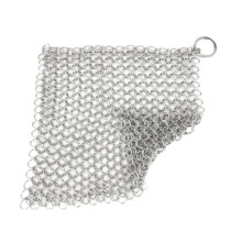 Muuoeou Kitchen Cleaning Ring Cleaning Chainmail Scrubber Accessories Reusable Washing Net Cleaning Tool for Home,Square