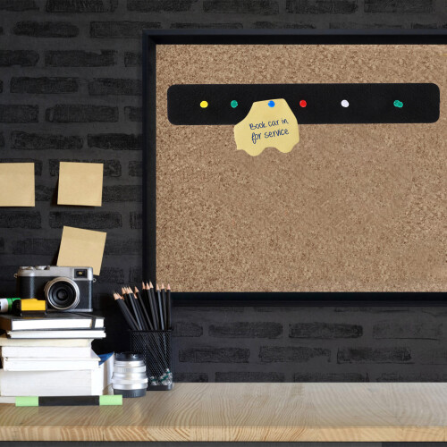 1Set Black Felt Pin Board Strip for Wall Message Board Durable 2