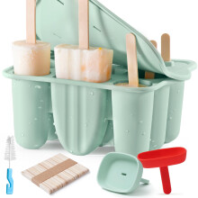 9-Cavity Popsicle Molds for Kids, Homemade BPA-Free Silicone Popsicle Maker Mold Set Easy Release Popsicles Molds with Sticks DIY Ice Pop Mold for Ki