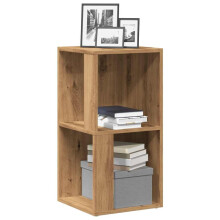 qohoio 856719 Corner Cabinet Artisan Oak 33x33x67 cm Engineered Wood Corner Shelf Freestanding Storage Shelves Wooden Bookcase for Kitchen,Bedroom,Li