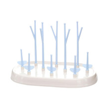 Travel Size Baby Bottle Drying Rack Stand with Detachable Pegs and Removable Drip Tray for Easy Drainage