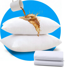 Express 2 Pack Zippered Waterproof Standard Pillow Protectors, Super Soft Quiet Zip Pillow Protectors, 20x26 Inches Pure White Waterproof Pillow Case