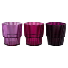 Set of 12 300ml Purple PS Plastic Water Tumblers Shades of Provence Unique