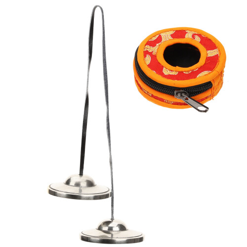 2Sets Leichte Tingsha Cymbals Silber Meditation Percussion Instrument