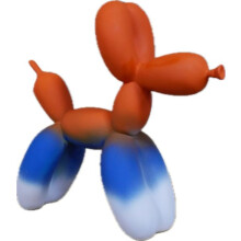 Contemporary Pop Art Balloon Dog Sculpture, Red White Blue Gradient, Decorative Ornament