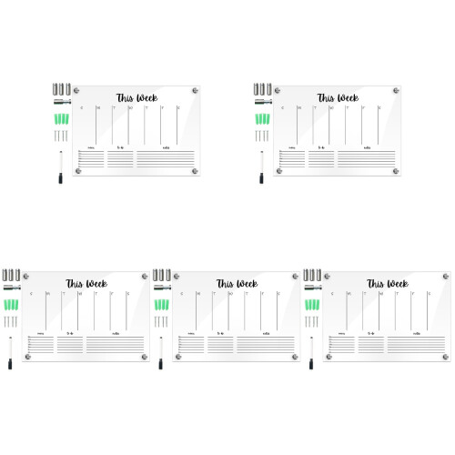 5 Sets Acryl Wandkalender Wisbare Maandplanner Transparant 2