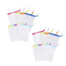 SQXBK 40PCS 90x150mm Soap Bubble Preservation Mesh Bags Drawstring Seal Body and Face Cleansing Tools Foamer for Showering