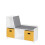 RiverRidge Home Storage Bench, MDF, White with Golden Yellow Bins 1