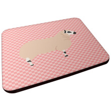 Caroline's Treasures BB7979FC Kerry Hill Sheep Pink Check Decorative Coasters, Fabric, Multicolor