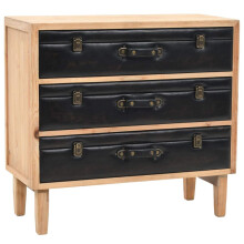 Goliraya Drawer Unit Sideboard Bedside Drawer Cabinet Storage Unit Solid Fir Wood 80x36x75 cm