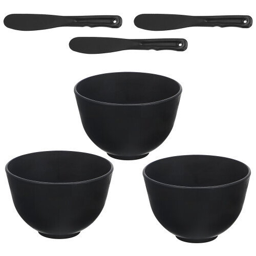 2Ensembles Bols À Silicone Noir Pour Spa Et Beauté Spatule 2