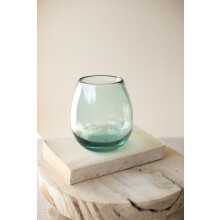 KALALOU Clear Stemless Wine Glass, One Size, Green