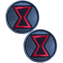 Heiorpai 2Pcs M-Arvel Comics Black Widow Patch Embroidered Decorative Hook and Loop Fasteners Backing Patch