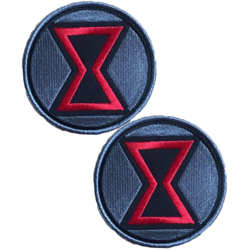 Heiorpai 2Pcs M-Arvel Comics Black Widow Patch Embroidered Decorative Hook and Loop Fasteners Backing Patch