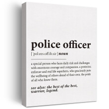 LEXSIVO Police Officer Definition Print Canvas Wall Art Police Office Decor Modern Police Painting 12x15 Canvas Poster Framed Ready to Hang Dictionar