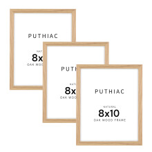 puthiac 8"x10" Oak Wood Picture Frame - Minimalist Wall Decor for Your Home or Office, 8x10 Natural Solid Wood Poster Frames for Wall Art Photo and P