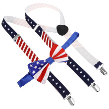 3Sets Assorted Flag Bow Tie and Strap Clip Set Party Supplies