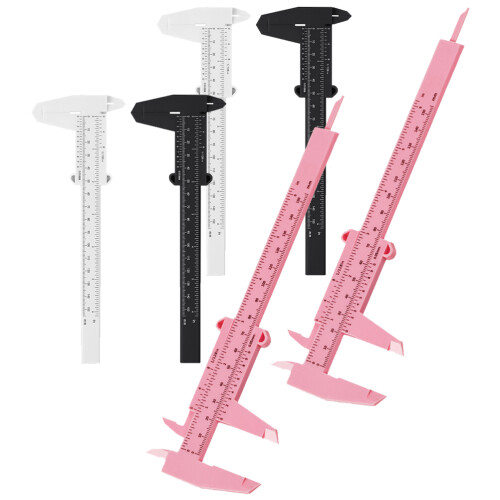 Set Of 2 Eyebrow Shaper Tool High Light Eyebrows Pink Plastic Ruler