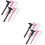 Set Of 2 Eyebrow Shaper Tool High Light Eyebrows Pink Plastic Ruler 6