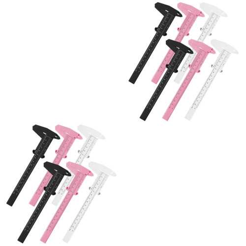 Set Of 2 Eyebrow Shaper Tool High Light Eyebrows Pink Plastic Ruler 2