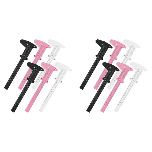 Set Of 2 Eyebrow Shaper Tool High Light Eyebrows Pink Plastic Ruler 1