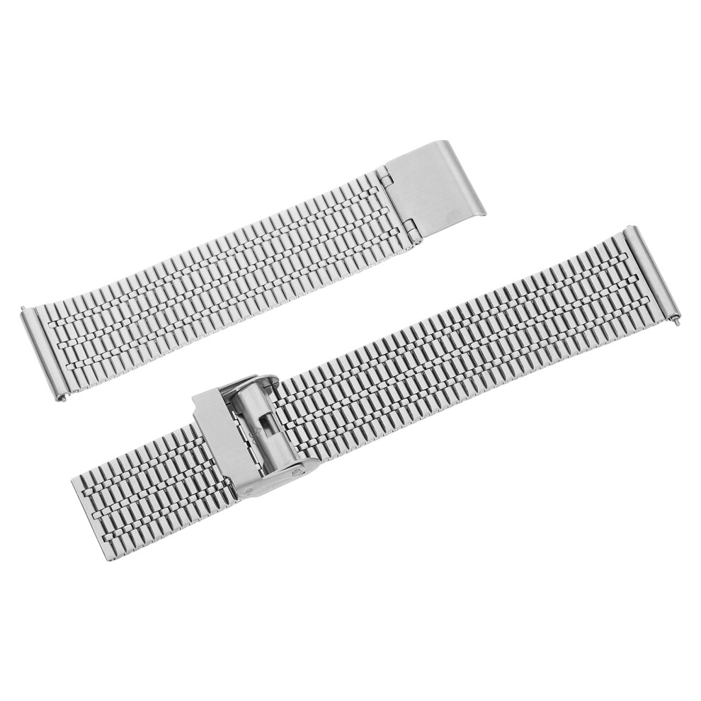 2Pcs Metal Watch Strap Durable Adjustable Chic Smartwatch Band Silver 3631600137277