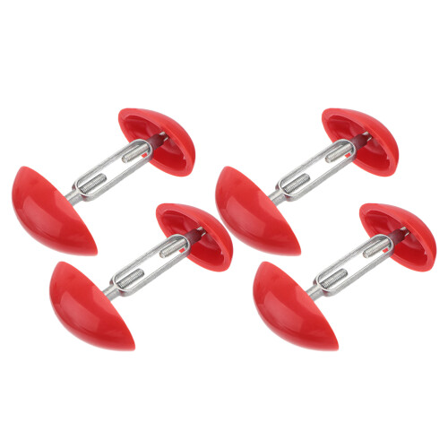 4Pairs Mini Adjustable Shoe Stretchers Red Plastic Shoe Expanders