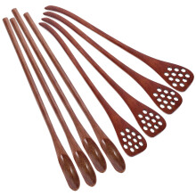 24Pcs Brown Wood Beverage Stir Sticks Smooth Edge Mixing Spoons