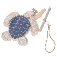 2Pcs Blue Wooden Sea Turtle Wall Hangings Mediterranean Ocean Decor