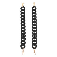 4Pcs Black Acrylic Metal Replacement Chain Strap for Shoulder Purse