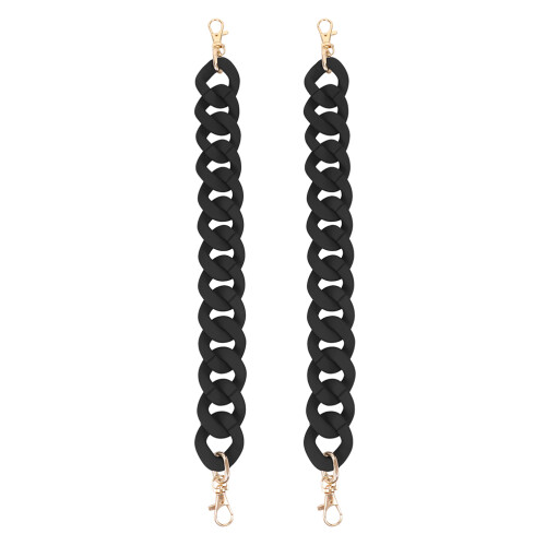 4Pcs Black Acrylic Metal Replacement Chain Strap for Shoulder Purse