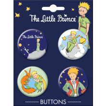 Ata-Boy The Little Prince Set of Four 1.25 Inch Buttons, Metal, no gemstone