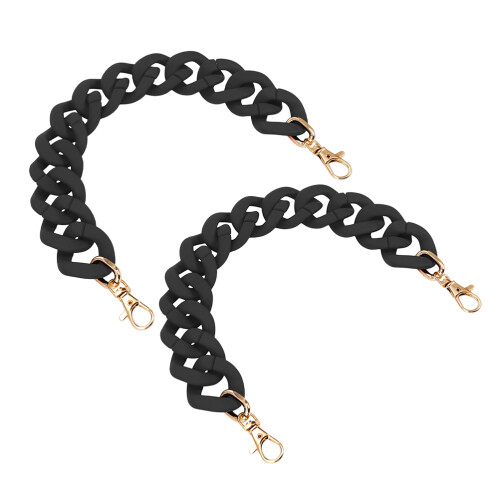 4Pcs Black Acrylic Metal Replacement Chain Strap for Shoulder Purse 1
