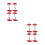4Pairs Mini Adjustable Shoe Stretchers Red Plastic Shoe Expanders 6