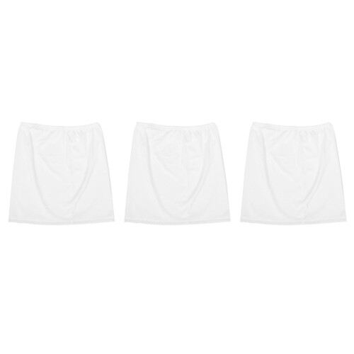 3Pcs White Lace Underskirts Half Slip Skirts Soft Polyester for Women 2