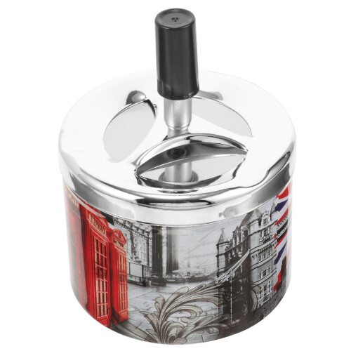 2Pcs Compact Metal Ashtray Silver Decorative for Desktop 1