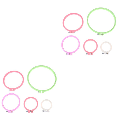 10Pcs Durable Plastic Cross Stitch Hoops for Handcraft Assorted Colors 2