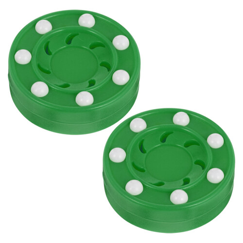 4Pcs Lightweight Green Plastic Hockey Pucks for Training Use 2