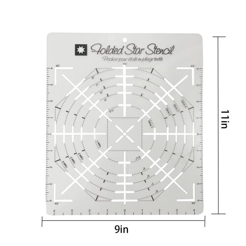 1 Pcs Folded Star Guide Stencil Sewing Quilting Template for Fabric Patchwork Plastic Template DIY Bowl Comfortable Suit for Any Pattern 2