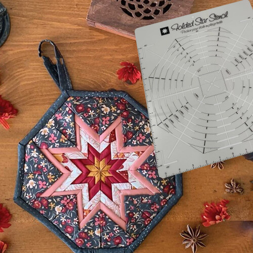 1 Pcs Folded Star Guide Stencil Sewing Quilting Template for Fabric Patchwork Plastic Template DIY Bowl Comfortable Suit for Any Pattern 2