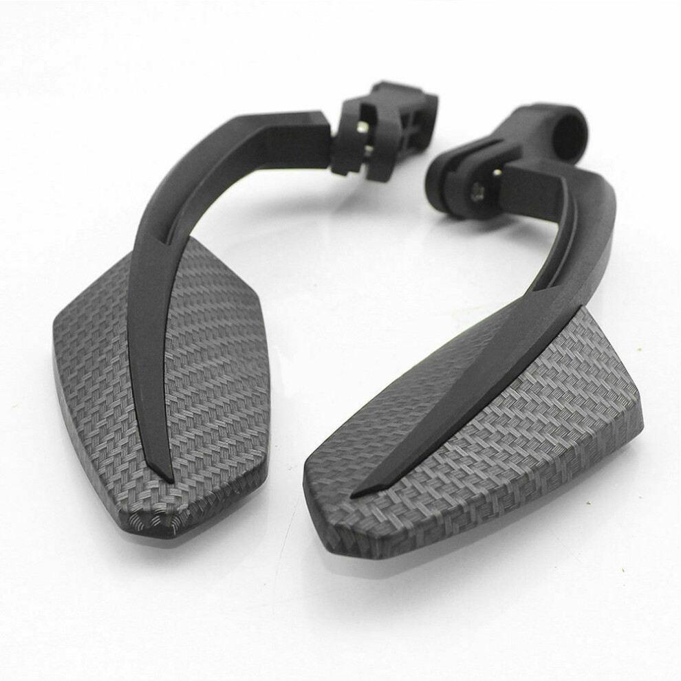 1Pair Aluminum Alloy Motorbike Rearview Mirror Durable Handlebar Black 3631853374528